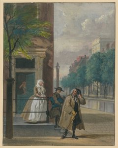 Scena da una commedia («La virtù ipocrita smascherata» di Lingelbach) da Cornelis Troost
