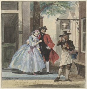 Scena teatrale da Pefroen con la testa di pecora da Cornelis Troost
