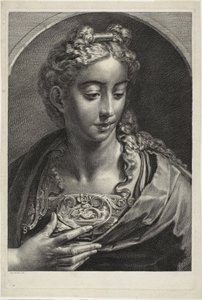 Athena, da Cabinet Reynst; Variarum imaginum a celeberrimis artificibus pictarum Caelaturae da Cornelis Visscher