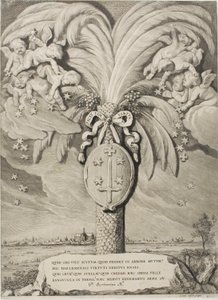Stemma di Haarlem, pagina finale di Conti e Contesse di Olanda, Zelanda e Frisia Occidentale da Cornelis Visscher
