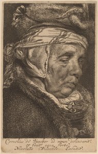 Testa di una vecchia donna (madre di Visscher) da Cornelis Visscher
