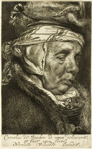 Testa di donna anziana (cosiddetto ritratto della madre di Visscher) da Cornelis Visscher