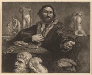 Andrea Odoni da Cornelis Visscher after Lorenzo Lotto
