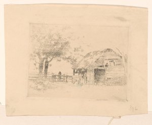 Vecchio fienile con tetto di paglia da Cornelis Vreedenburgh