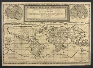 Mappa del mondo, Totius Orbis cognier universalis descriptio da Cornelis de Jode