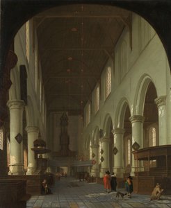Interno della Oude Kerk a Delft dal coro verso il portale da Cornelis de Man (attributed to)
