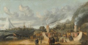 La raffineria di olio di balena vicino al villaggio di Smerenburg, 1639