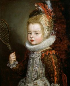 Ritratto di un bambino con una racchetta da Cornelis de Vos