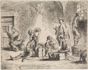 Prigionieri in prigione (Scene di genere) da Cornelis de Wael