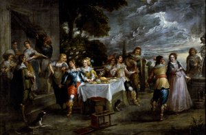 Storia del figliol prodigo: dissipazione da Cornelis de Wael