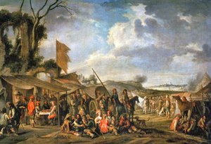 Campo militare presso alcune rovine da Cornelis de Wael