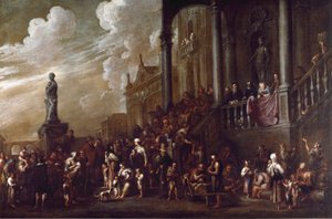 Le sette opere di misericordia corporale: dare da mangiare agli affamati da Cornelis de Wael