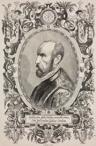Ritratto di Abraham Ortelius (1528-1598), incisione di Cornelius Galle il Vecchio (1576-1650) da L