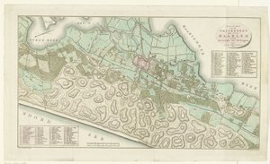 Mappa di Haarlem e dintorni (Kaart van de omstreeken der stad Haarlem van de Beverwijk tot Hillegom) da Cornelis van Baarsel