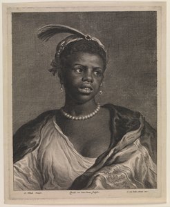 Ritratto di una donna africana con collana di perle da Cornelis van Dalen