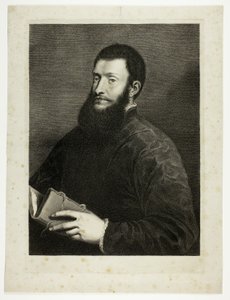 Ritratto del poeta Pietro Aretino, da Cabinet Reynst; Variarum imaginum a celeberrimis artificibus pictarum Caelaturae (Cabinet Reynst: Incisioni di varie immagini dipinte da artisti famosi) da Cornelis van Dalen II