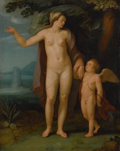 Olandese: Venus en Cupido Venere e Cupido in un paesaggio