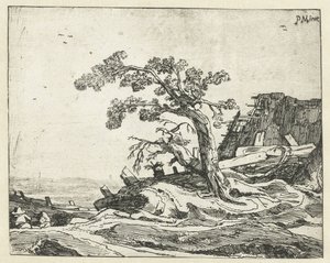 Paesaggio con albero (Quattro paesaggi) da Cornelis van Kittensteyn (attributed to)
