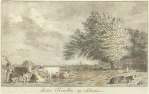 Mucche in un prato da Cornelis van Noorde