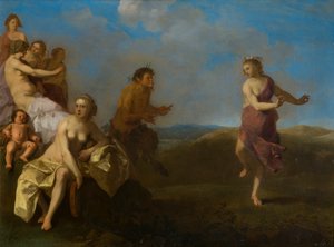 Ninfe e un satiro, c.1621 da Cornelis van Poelenburgh or Poelenburch