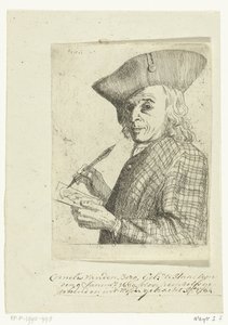 Autoritratto con penna e disegno da Cornelis van den Berg