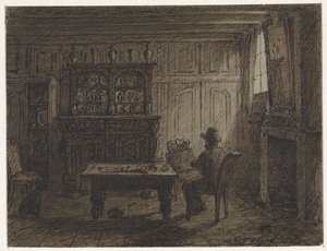 Uomo seduto in una stanza da Cornelis van der Griendt