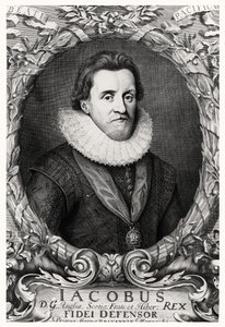 Ritratto di Giacomo I, re di Gran Bretagna, inciso da R. White da Cornelius I after Johnson