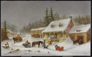 La bottega del fabbro, 1871 da Cornelius Krieghoff