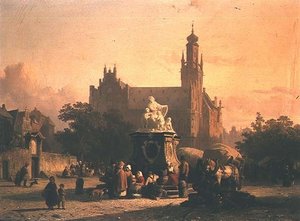 Una piazza cittadina da Cornelius Springer