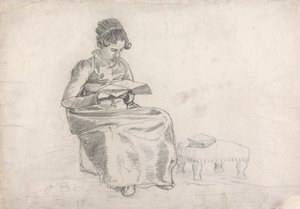 Ragazza che legge un libro da Cornelius Varley