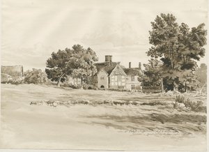 Oaken - Casa colonica: disegno a lavaggio seppia, 5 agosto 1820 da Cornelius Varley