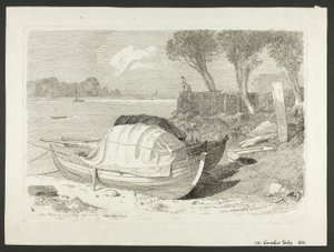 Barche arenate da Cornelius Varley