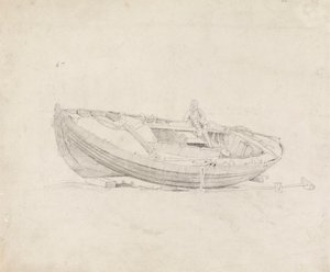 Studio di Barca Ormeggiata con Figura Seduta