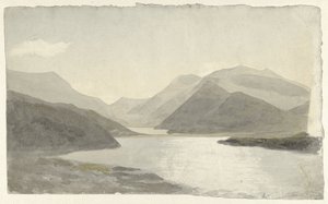 Luce solare su un lago vicino a Snowdon, Llanberis, Galles del Nord