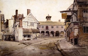 La piazza del mercato, Ross, Hertfordshire da Cornelius Varley