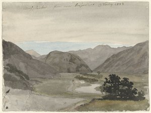 Veduta di Moel Siabod da Beddgelert, Galles del Nord da Cornelius Varley
