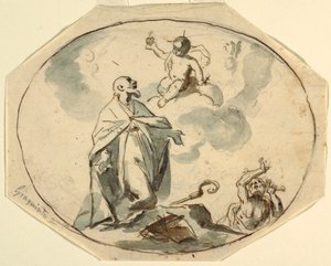 Vescovo Santo che adora il Bambino Gesù da Corrado Giaquinto