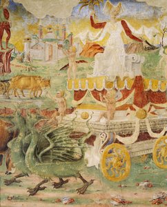 Carro di Cerere trainato da draghi, (dettaglio) da Cosimo (attr. to) Tura