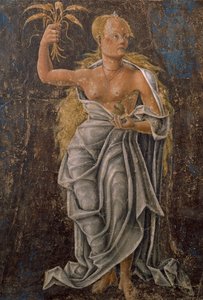 Decano, dettaglio dalla Vergine del Segno, scena dal Mese di Agosto, attribuito a Cosimo Tura