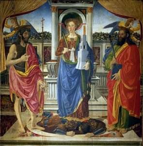 Santa Barbara con i santi Giovanni Battista e Matteo da Cosimo di Lorenzo Rosselli