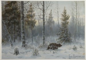 Orso nella foresta invernale da Count Vladimir Leonidovich Muravyov