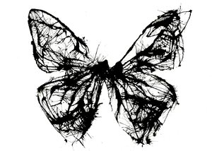 Farfalla nera, 2021 (inchiostro acrilico su carta di cotone) da Courtenay Kusitor