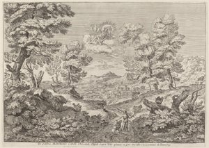 Apollo e una ninfa che conducono un leone da Crescenzio Onofri