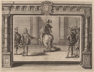 Luigi XIII a cavallo, riceve istruzioni