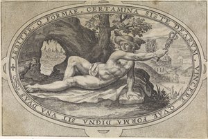 Mercurio (Goden en godinnen betrokken bij het oordeel van Paris) da Crispijn van de Passe (I)