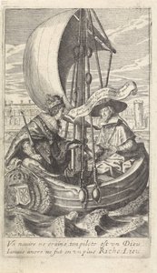 Re Luigi XIII e il cardinale Richelieu in una barca