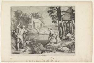 Leto (Latona) trasforma i Lici in rane da Crispijn van de Passe (II)