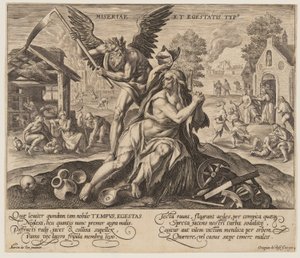 Miseriae est Egestatis Typus, dal Tempo con virtù e vizi da Crispijn van de Passe I