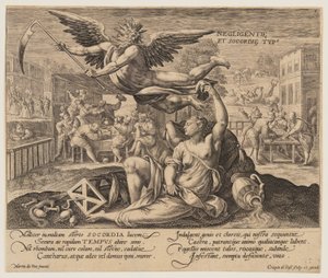 Negligentie et Socordie Typus, dal Tempo con le Virtù e i Vizi da Crispijn van de Passe I
