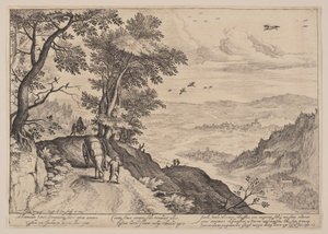 Paesaggio vasto con autista di pullman da Crispijn van de Passe I